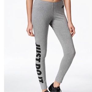 Nike Leggings “just do it” print cotton high waist elastic waistband long yoga